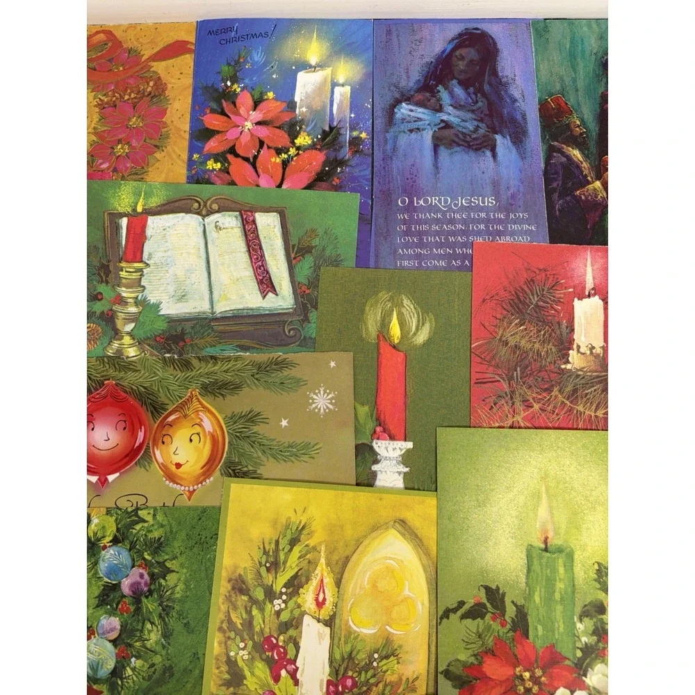 Vintage MCM Christmas Cards Fronts ONLY Mid Century Scrapbooking Crafts 50+
